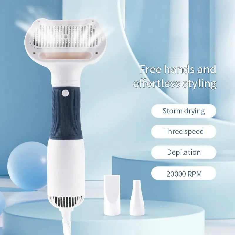 3-in-1 Pet Dryer & Comb Brush