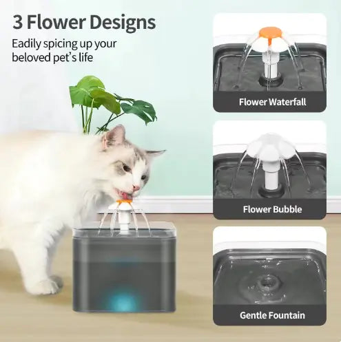 Pet Water Fountain with LED & Filter