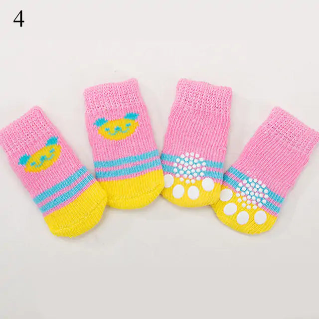 4-Piece Set Knitted Pet Socks